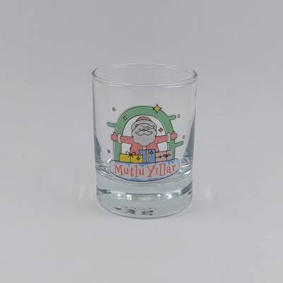 SARILAN NOEL BABA MUTLU YILLAR-SHOT BARDAĞI - ŞEFFAF - 1