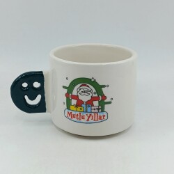 SARILAN NOEL BABA MUTLU YILLAR-SMİLE KUPA - YEŞİL SAP - 