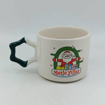 SARILAN NOEL BABA MUTLU YILLAR-YILDIZ KUPA - YEŞİL SAP - 1