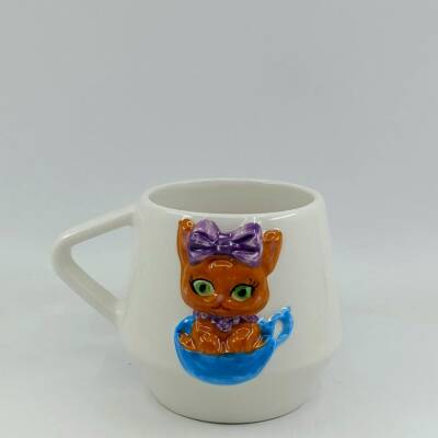 SARMAN KEDİ - 3D-DAMLA KUPA - 3D - 1