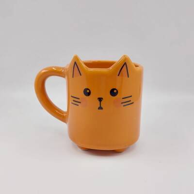 ŞAŞKIN KEDİ-KEDİ KUPA - KAHVERENGİ GÖVDE KAHVERENGİ SAP - 1