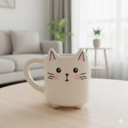 ŞAŞKIN KEDİ-KEDİ KUPA - TRANSPARAN SAP - 