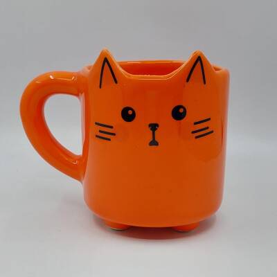 ŞAŞKIN KEDİ-KEDİ KUPA - TURUNCU GÖVDE TURUNCU SAP - 1