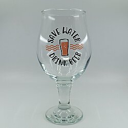 SAVE WATER DRİNK BEER-CAM BİRA BARDAĞI - ŞEFFAF - 