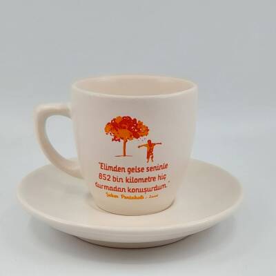 ŞEKER PORTAKALI-KLASİK TÜRK KAHVESİ FİNCANI - TRANSPARAN GÖVDE - 1