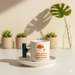 ŞEKER PORTAKALI-T TÜRK KAHVESİ FİNCANI - YEŞİL SAP - 