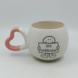 SEN HARİKASIN-AMOUR KUPA - PEMBE SAP PEMBE TURNET - 