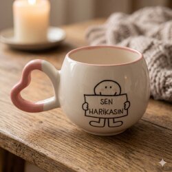 SEN HARİKASIN-AMOUR KUPA - PEMBE SAP PEMBE TURNET - 