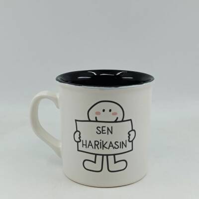 SEN HARİKASIN-İDA KUPA - TRANSPARAN SAP TRANSPARAN GÖVDE SİYAH İÇ - 1