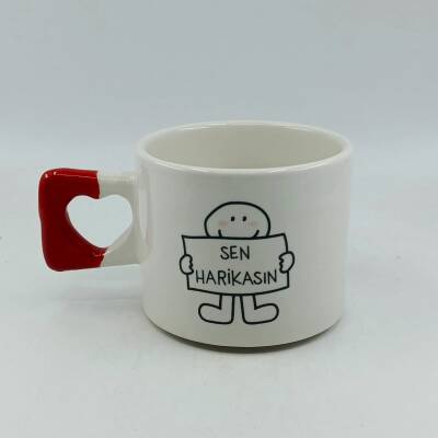 SEN HARİKASIN-KALP KUPA - KIRMIZI SAP - 1