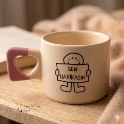 SEN HARİKASIN-KALP KUPA - PEMBE SAP - 1