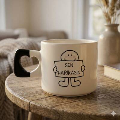 SEN HARİKASIN-KALP KUPA - SİYAH SAP - 1