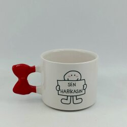 SEN HARİKASIN-KURDELE KUPA - KIRMIZI SAP - 