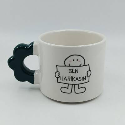 SEN HARİKASIN-PAPATYA KUPA - YEŞİL SAP - 1