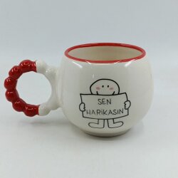 SEN HARİKASIN-PUF KUPA - KIRMIZI SAP KIRMIZI TURNET - 