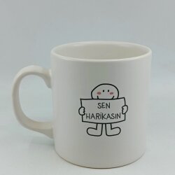 SEN HARİKASIN-SİLİNDİR KUPA - TRANSPARAN - 