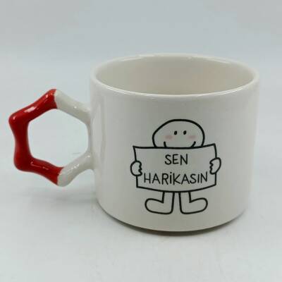 SEN HARİKASIN-YILDIZ KUPA - KIRMIZI SAP - 1