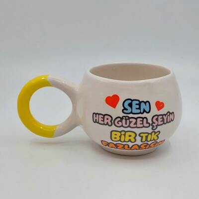 SEN HER GÜZEL ŞEYİN Bİ TIK-BALONCUK KUPA - SARI SAP - 1