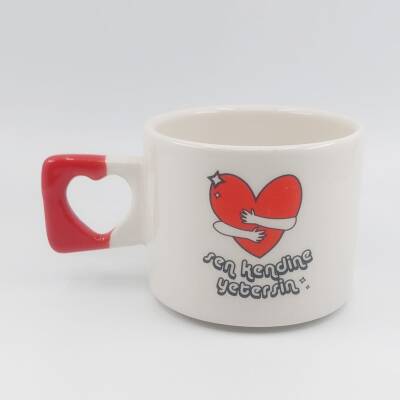 SEN KENDİNE YETERSİN-KALP KUPA - KIRMIZI SAP - 1