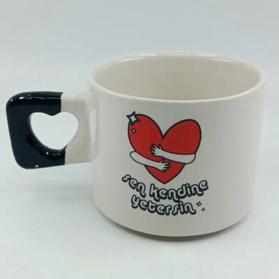 SEN KENDİNE YETERSİN-KALP KUPA - SİYAH SAP - 1