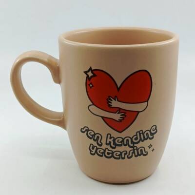 SEN KENDİNE YETERSİN-OVAL KUPA - PEMBE SAP PEMBE GÖVDE PEMBE İÇ - 1