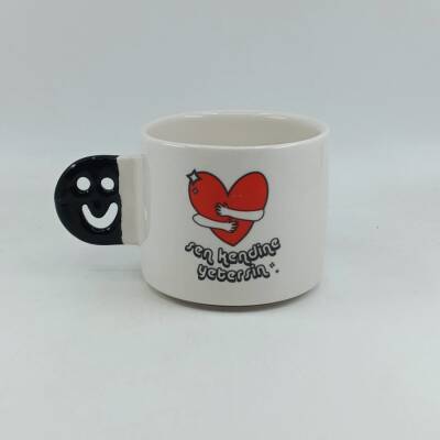 SEN KENDİNE YETERSİN-SMİLE KUPA - SİYAH SAP - 1