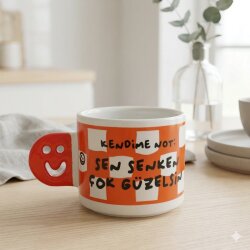 SEN SENKEN ÇOK GÜZELSİN-SMİLE KUPA - KIRMIZI SAP - 