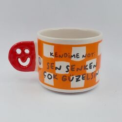 SEN SENKEN ÇOK GÜZELSİN-SMİLE KUPA - KIRMIZI SAP - 