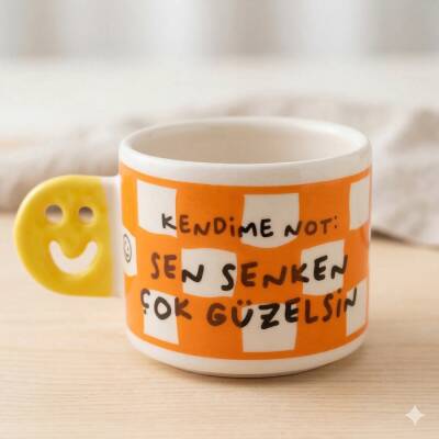 SEN SENKEN ÇOK GÜZELSİN-SMİLE KUPA - SARI SAP - 1