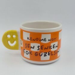 SEN SENKEN ÇOK GÜZELSİN-SMİLE KUPA - SARI SAP - 