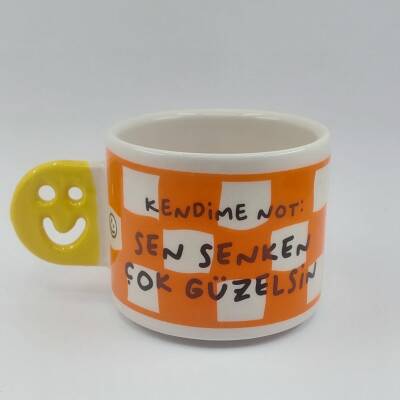 SEN SENKEN ÇOK GÜZELSİN-SMİLE KUPA - SARI SAP - 1