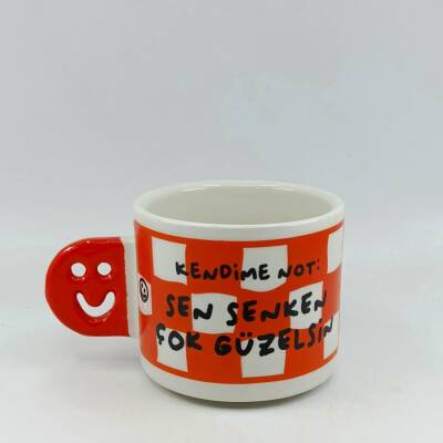 SEN SENKEN ÇOK GÜZELSİN-SMİLE KUPA - TURUNCU SAP - 1