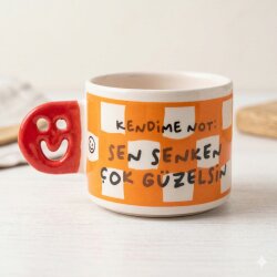 SEN SENKEN ÇOK GÜZELSİN-SMİLE KUPA - TURUNCU SAP - 