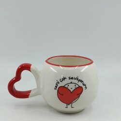 SENI ÇOK SEVIYORUM-AMOUR KUPA - KIRMIZI SAP KIRMIZI TURNET - 