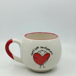 SENI ÇOK SEVIYORUM-BALON KUPA - KIRMIZI SAP KIRMIZI TURNET - 