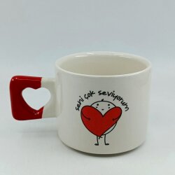 SENI ÇOK SEVIYORUM-KALP KUPA - KIRMIZI SAP - 