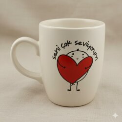 SENI ÇOK SEVIYORUM-OVAL KUPA - TRANSPARAN SAP - 