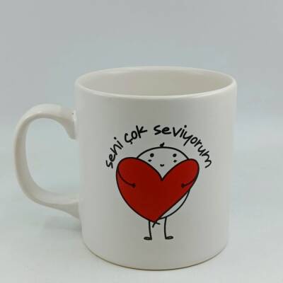 SENI ÇOK SEVIYORUM-SİLİNDİR KUPA - TRANSPARAN - 1