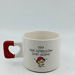 SENİ GERİ GETİRECEĞİM-KALP KUPA - KIRMIZI SAP - 