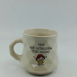 SENİ GERİ GETİRECEĞİM-KAMPANYALI KUPA - TRANSPARAN ELMAS ÇAY FİNCANI - 