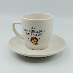 SENİ GERİ GETİRECEĞİM-KLASİK TÜRK KAHVESİ FİNCANI - TRANSPARAN GÖVDE - 