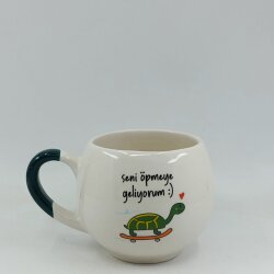 SENİ ÖPMEYE GELİYORUM-BALON KUPA - YEŞİL SAP - 