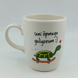 SENİ ÖPMEYE GELİYORUM-OVAL KUPA - TRANSPARAN SAP - 