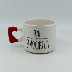 SENİ SEVİYORUM-KALP KUPA - KIRMIZI SAP - 