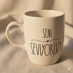 SENİ SEVİYORUM-OVAL KUPA - TRANSPARAN SAP - 