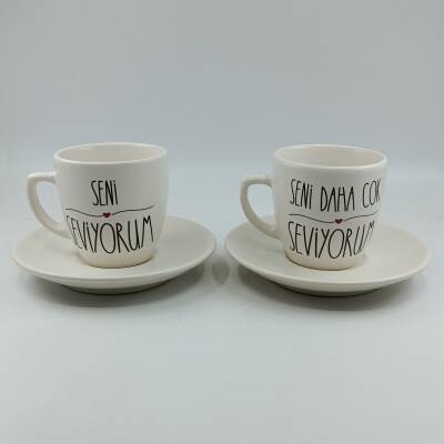 SENİ SEVİYORUM & SENİ DAHA ÇOK SEVİYORUM-İKİLİ TÜRK KAHVESİ FİNCANI - TRANSPARAN - 1