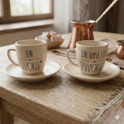 SENİ SEVİYORUM & SENİ DAHA ÇOK SEVİYORUM-İKİLİ TÜRK KAHVESİ FİNCANI - TRANSPARAN - 1