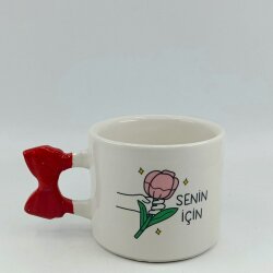 SENİN İÇİN-KURDELE KUPA - KIRMIZI SAP - 
