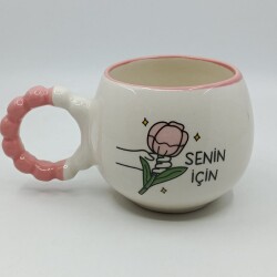 SENİN İÇİN-PUF KUPA - PEMBE SAP PEMBE TURNET - 