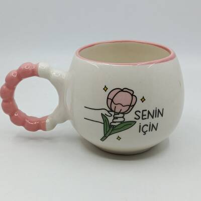 SENİN İÇİN-PUF KUPA - PEMBE SAP PEMBE TURNET - 1